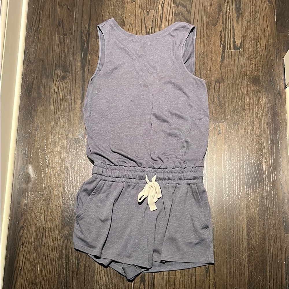 Gray/Blue Sleeveless Romper